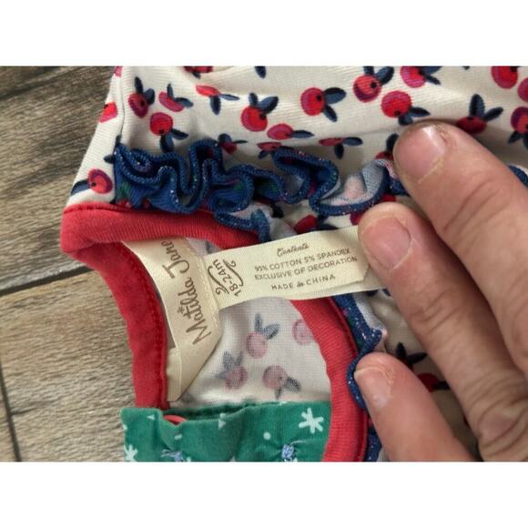 Matilda Jane Girl's Floral Winter Berry Make Believe Holiday Top Size 18-24M - Picture 4 of 7